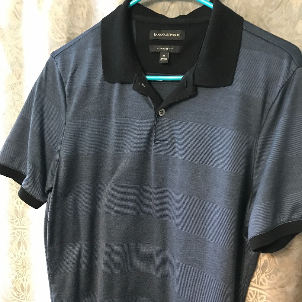 Banana Republic Men's Polo Medium Navy on Navy